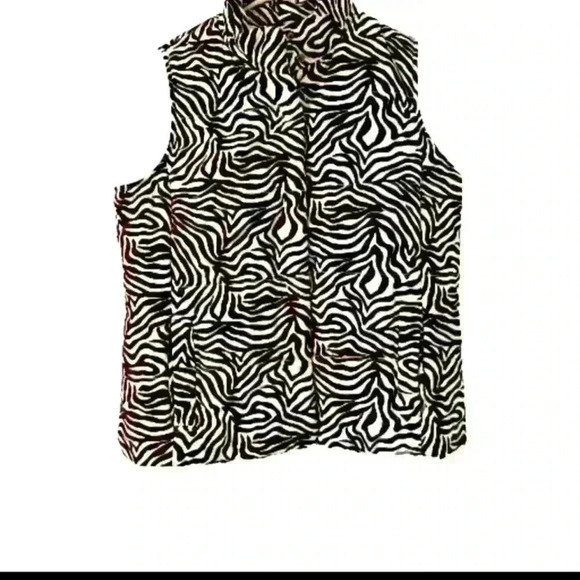 Liz Claiborne Outdoor Animal Zebra Print Vest size L - Picture 1 of 4